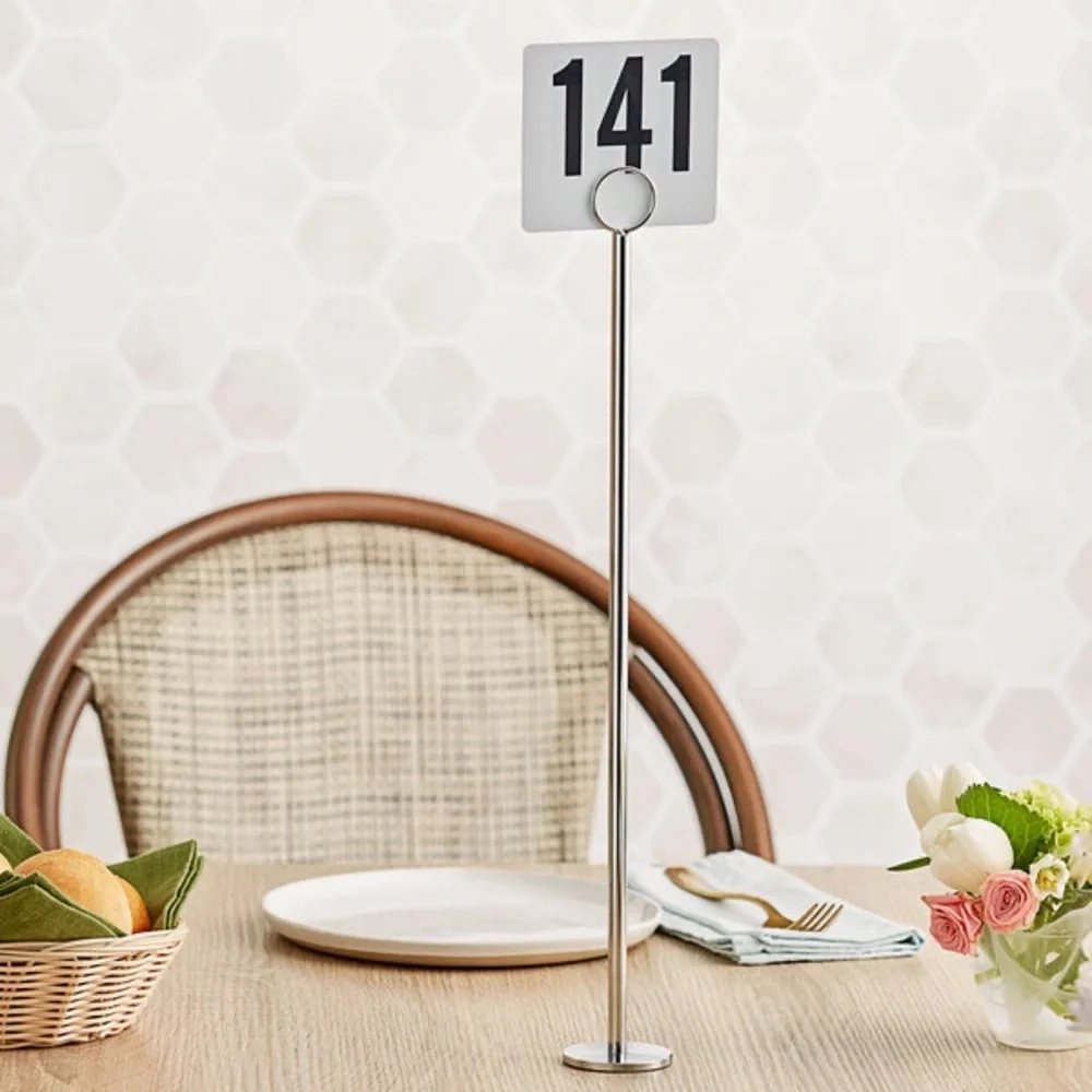 5 of 15 inch Table Number Stands Menu Stands Silver